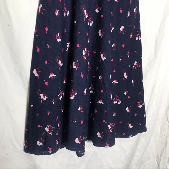 Joules Lucinda Blue Floral Sleeveless Round Neck Zip Up A-Line MIDI Dress Size 2 - Picture 5 of 16